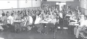 Vista del congreso, donde los delegados votan resoluciones