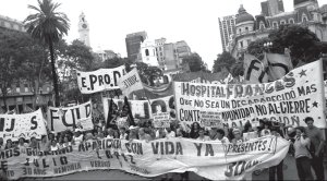 Vista de la cabecera de la marcha el pasado 18 de enero