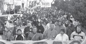 Reciente marcha de los docentes santacrucenos