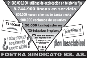 Denuncias y reclamos de FOETRA Buenos Aires