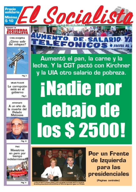 Tapa de El Socialista