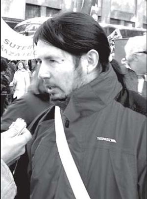 Pedro Muoz en la marcha el 10 de agosto en Capital