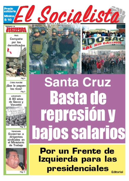 Tapa de El Socialista