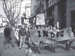 Marcha de trabajadores del INDEC, jueves 23. Rubn Sobrero y Jos Castillo, de Izquierda Socialista, acompaan la misma