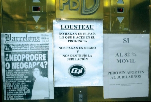 Afiches de denuncia de la Comisin Interna del Banco de la Provincia de Buenos Aires, sede central en Capital Federal