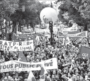 Marcha de los trabajadores franceses, noviembre 2007