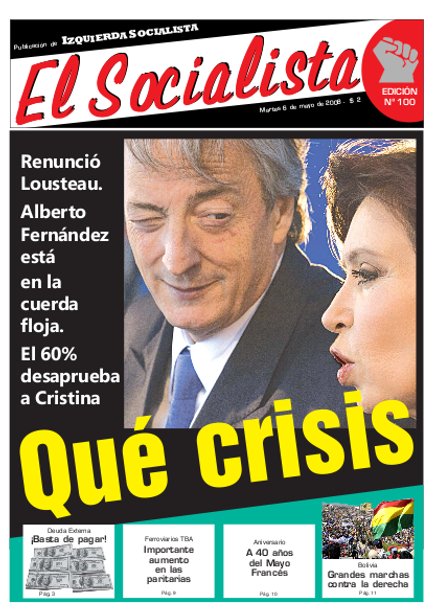 Tapa de El Socialista