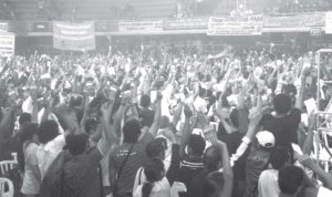 Vista del Congreso de Conlutas en la ciudad de Betim, Brasil.