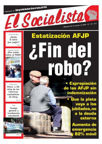 Tapa de El Socialista