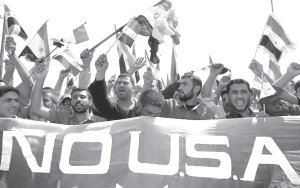 Manifestacin en Irak contra los yanquis