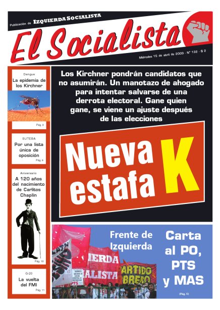 Tapa de El Socialista