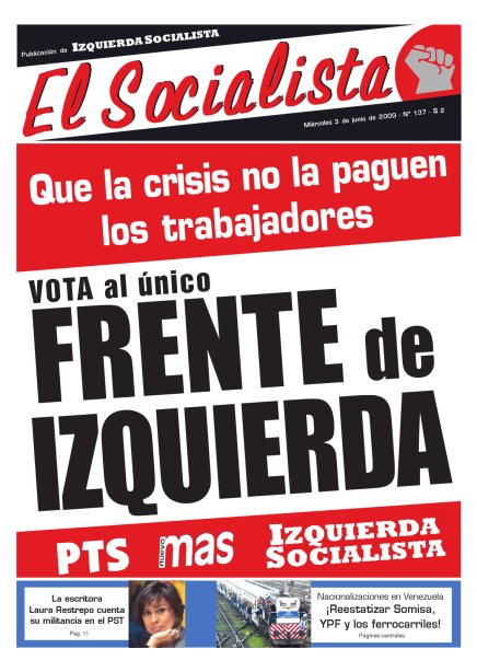 Tapa de El Socialista