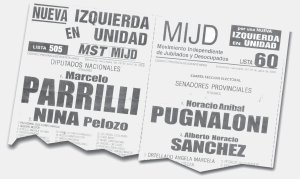 Facsimil de la boleta de Provincia de Buenos Aires donde el MST va en las listas de Ral Castells del MIJD
