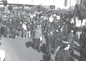 Trabajadores de televisin movilizados