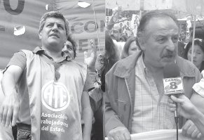 Vctor De Gennaro (izq.) y Hugo Yasky (der.)