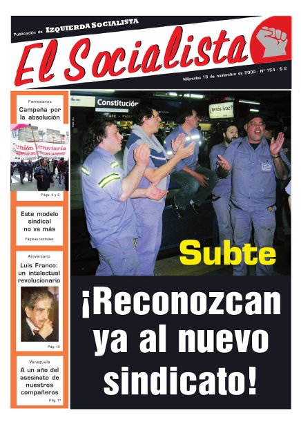 Tapa de El Socialista