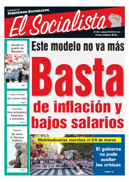 Tapa de El Socialista