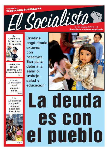Tapa de El Socialista