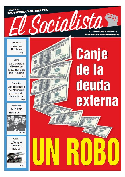 Tapa de El Socialista