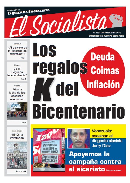 Tapa de El Socialista