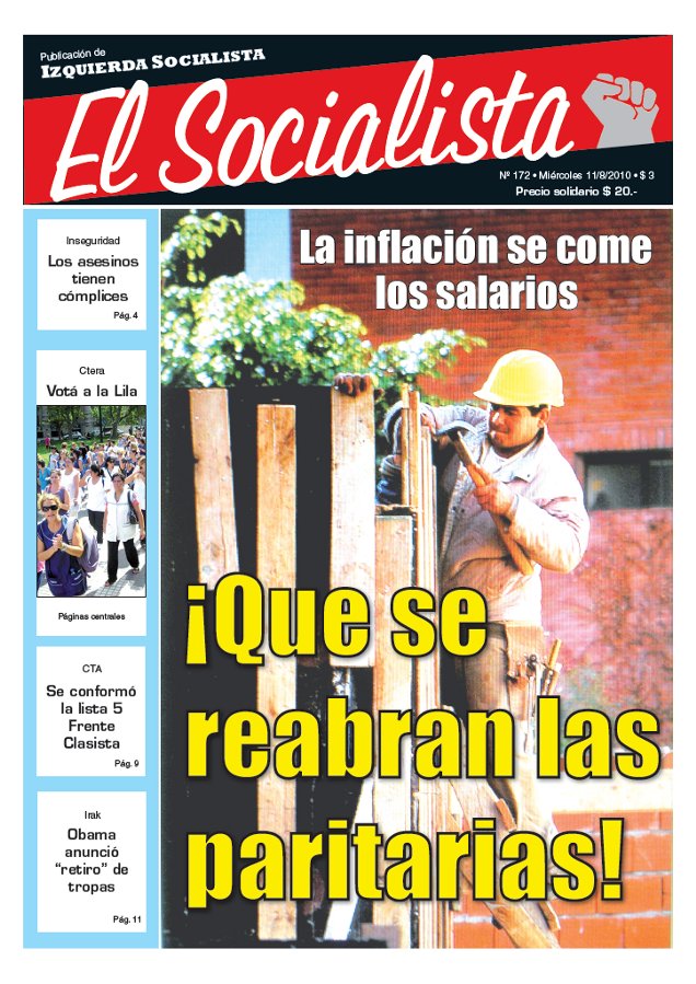 Tapa de El Socialista