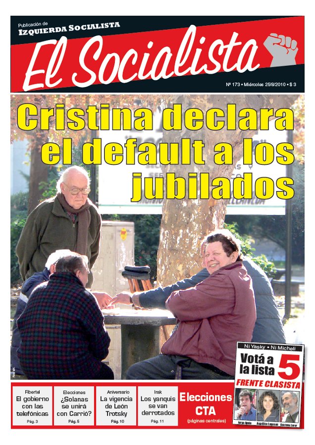 Tapa de El Socialista