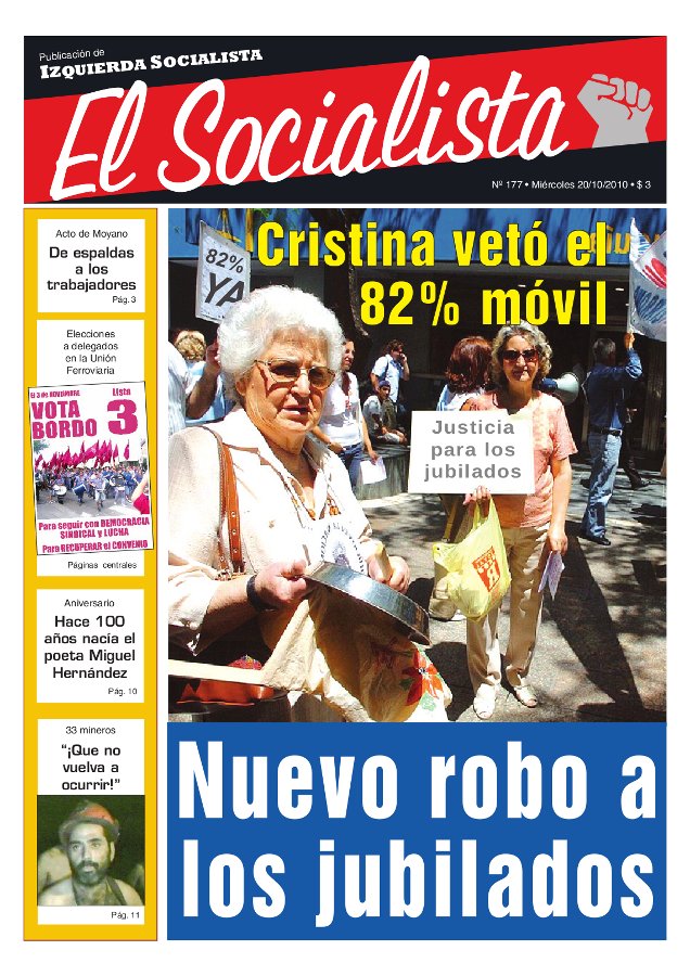 Tapa de El Socialista