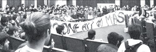 Masiva asamblea en Ingeniera del 7 de Septiembre (de donde surgi el nombre del frente ganador), la cual, el MLI, siendo todava conduccin del centro, no la convoc.