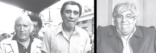 Izq.:Lorenzo Miguel y Sa�l Ubaldini. Der.: Hugo Moyano