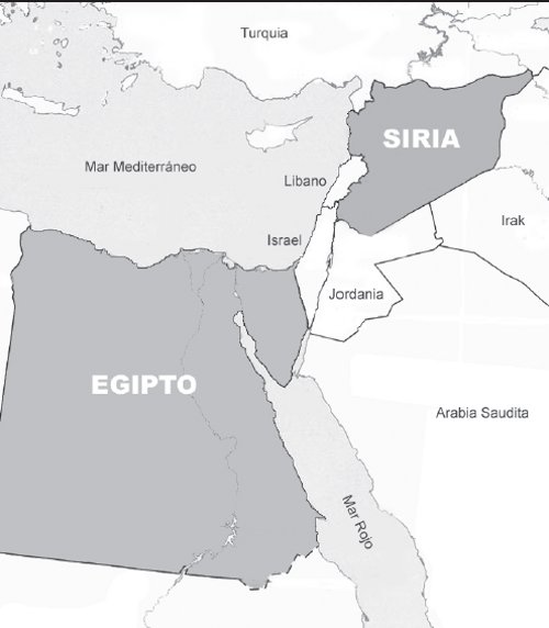 As� era el mapa de la regi�n en 1958 cuando se fund� la RAU