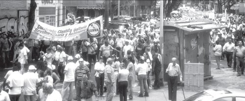 Vista del acto opositor en Venezuela, del cual particip CCURA que encabeza Orlando Chirino