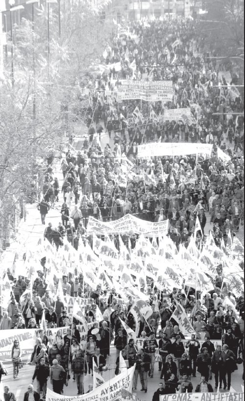 Miles de trabajadores marchando contra el ajuste en Grecia