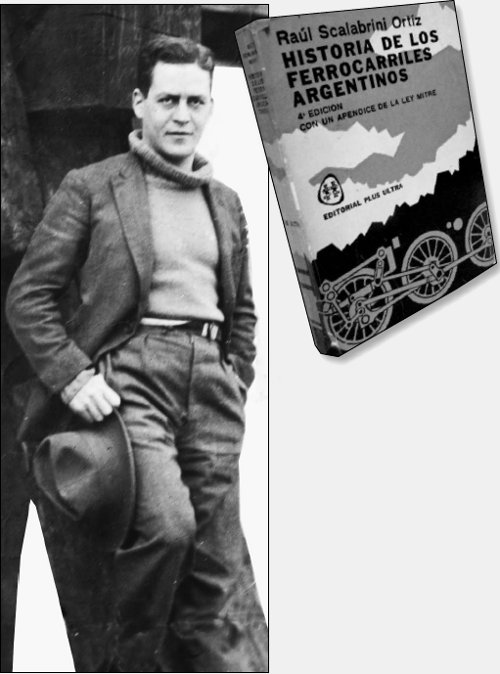 Portada del libro de Scalabrini Ortiz (foto izq.) sobre nuestros ferrocarriles