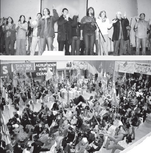 Oradores y una vista del acto