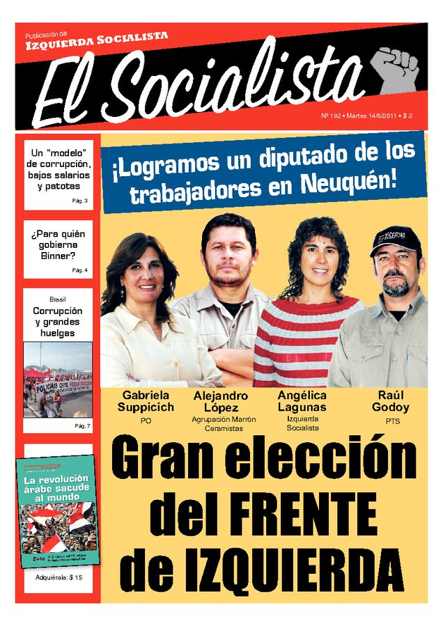 Tapa de El Socialista