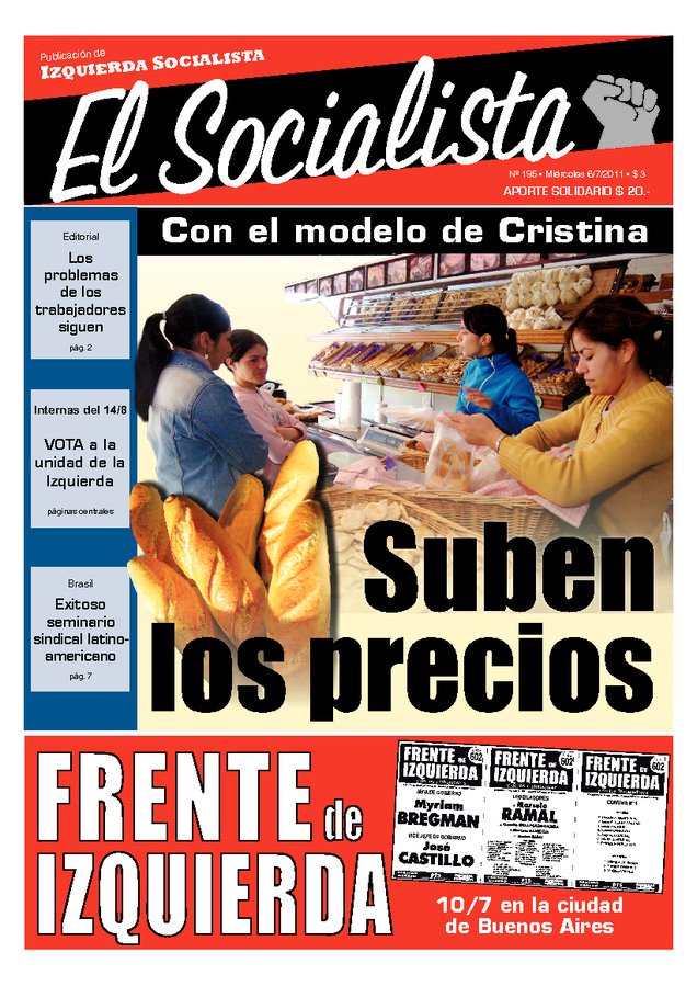 Tapa de El Socialista