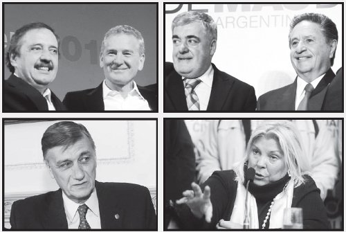 Alfonsn - De Narvez; Das Neves - Duhalde; Hermes Binner; Elisa Carri