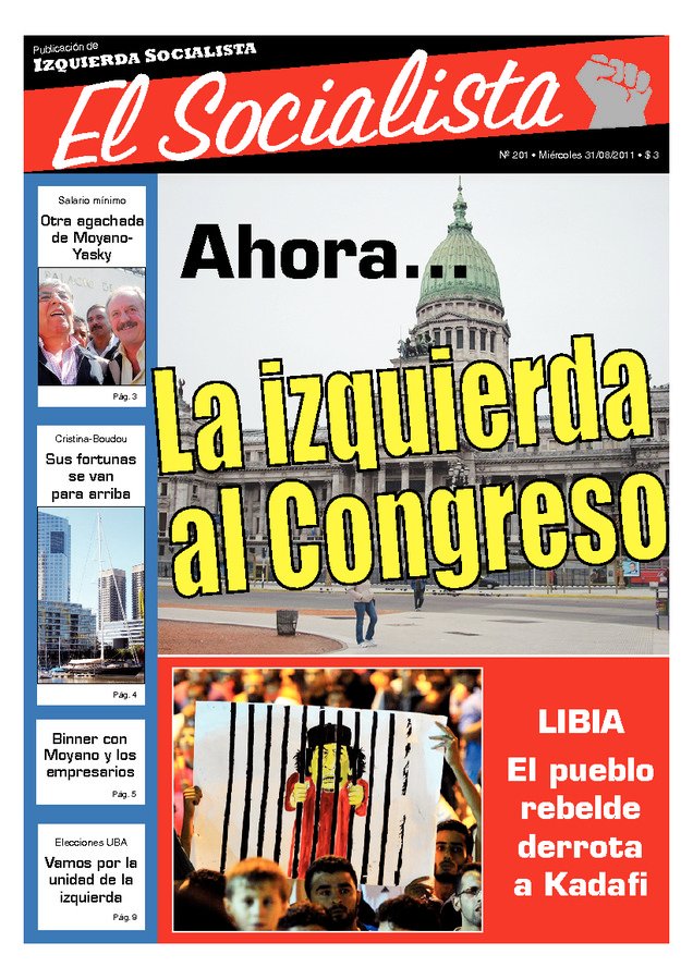 Tapa de El Socialista