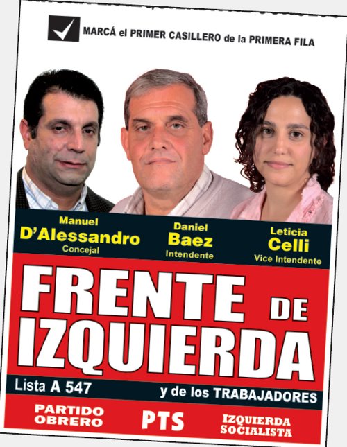 Marchetti mostrando un volante de campaña