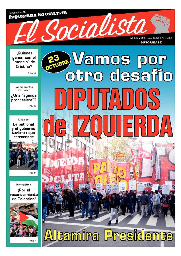 Tapa de El Socialista