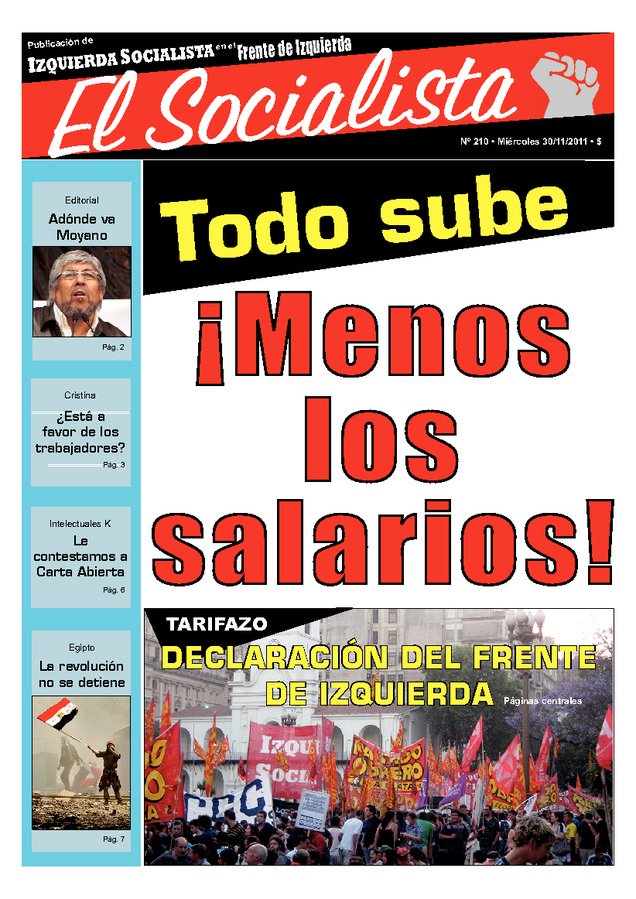 Tapa de El Socialista