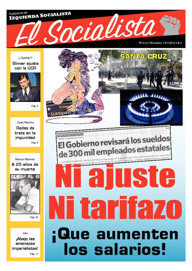 Tapa de El Socialista