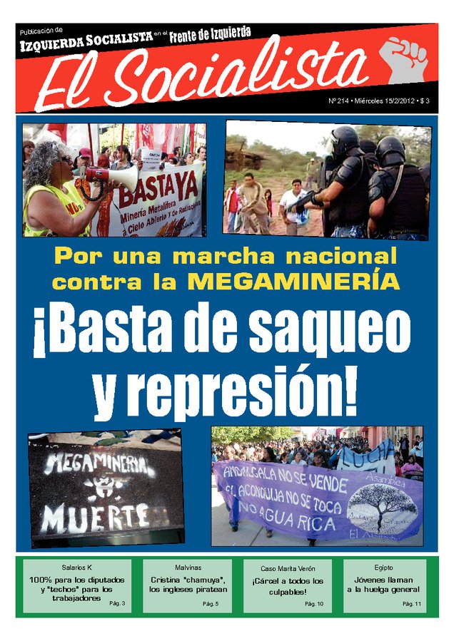 Tapa de El Socialista