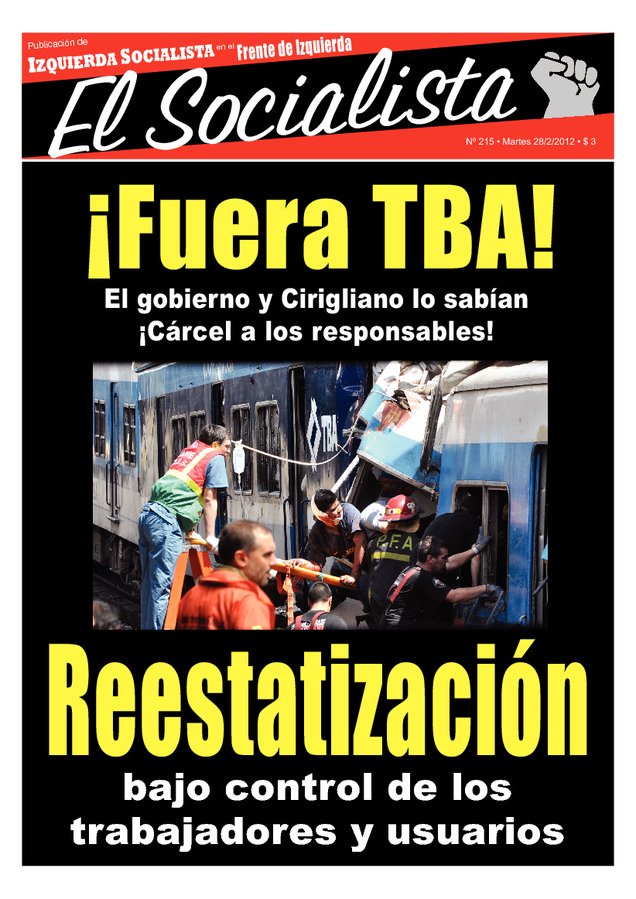 Tapa de El Socialista