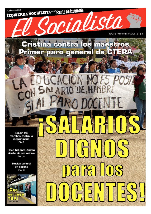 Tapa de El Socialista