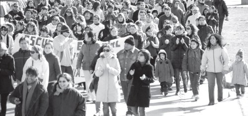 Movilizacin de trabajadores santacruceos en el pasado 8 de marzo. Esta semana vuelven a la lucha