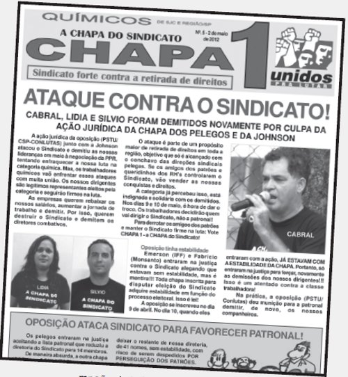 Volante de campaa de la Lista 1 denunciando el grave hecho