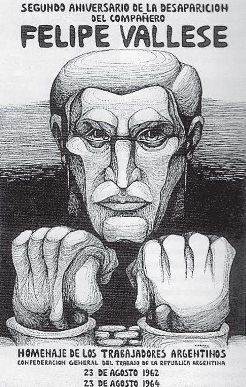 El pintor Ricardo Carpani ilustr la campaa de la UOM y la CGT.