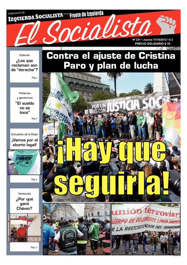 Tapa de El Socialista