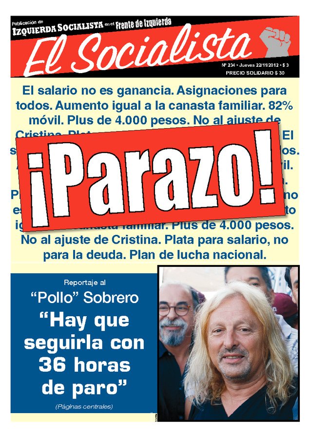 Tapa de El Socialista